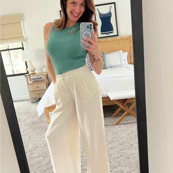 a new day Pants - Women's Cream High Rise Wide-Leg Pants